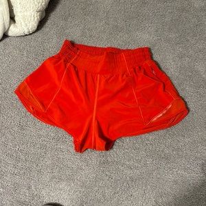 Size 4 red Lululemon hottie hot shorts